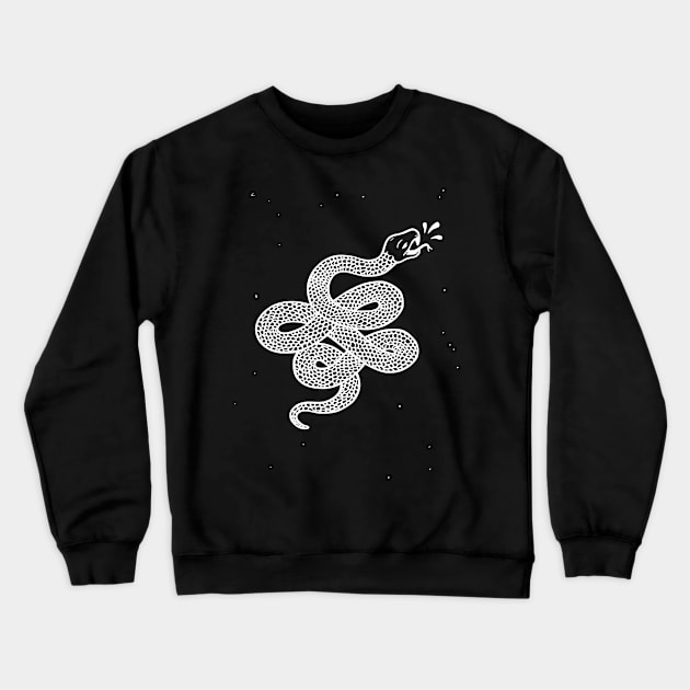 Snake White Street Wear Hip Hop Graffiti Crewneck Sweatshirt by MaxGraphic
